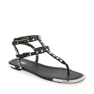 DKNY Hadi Spiked Leather Sandals